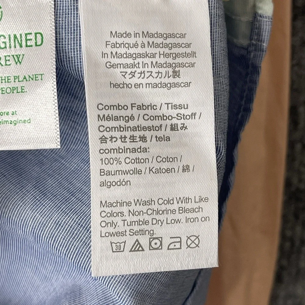 J Crew Shirt Mens 2XLT Button Down Pastel Colorblock‎ Long Sleeve Poplin Easter